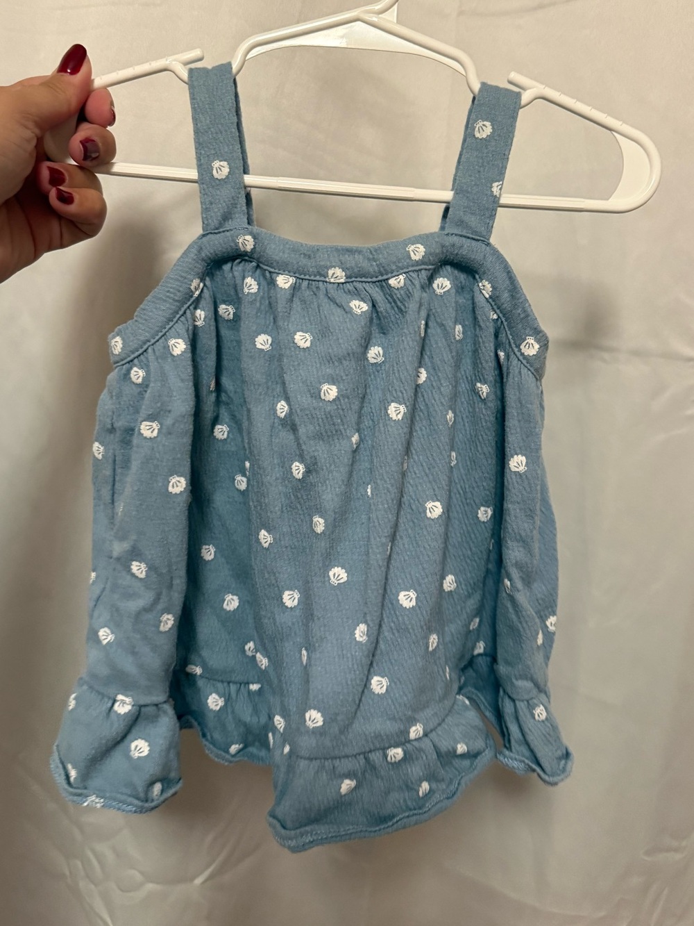 Carter's Light Blue seashell top and matching bottom set